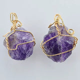 Raw Wrapped Crystal Necklace