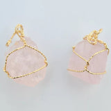 Raw Wrapped Crystal Necklace